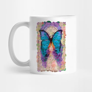 Romantic blue butterfly with flowers exotic design Mug